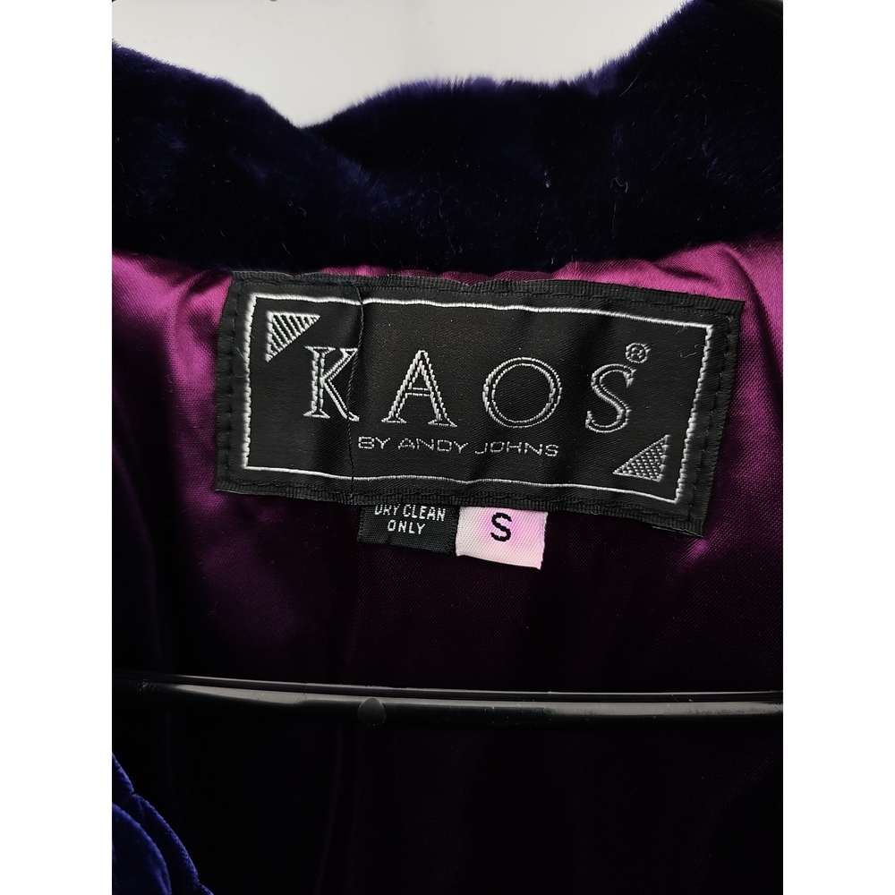 Kaos Purple Quilted Velvet Fur Collar Jacket - Picture 2 of 5